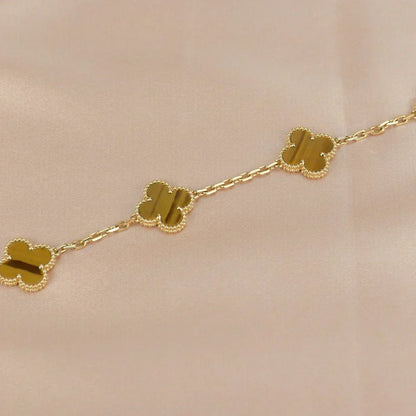 [Eterna Jewels] CLOVER 5 MOTIFS TIGER EYE BRACELET COLLECTION