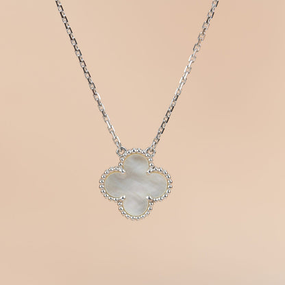 [Eterna Jewels]CLOVER  15MM WHITE MOTHER-OF-PEARL SILVER