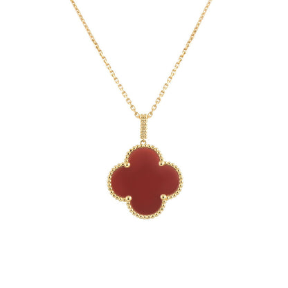 [Eterna Jewels]CLOVER 25MM NECKLACE GOLD CARNELIAN