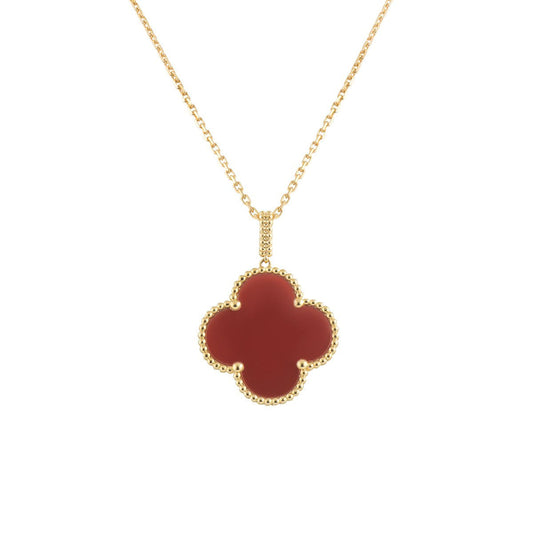 [Eterna Jewels]CLOVER 25MM NECKLACE GOLD CARNELIAN