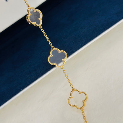 [Eterna Jewels]CLOVER 5 MOTIF ROCK CRYSTAL BRACELET