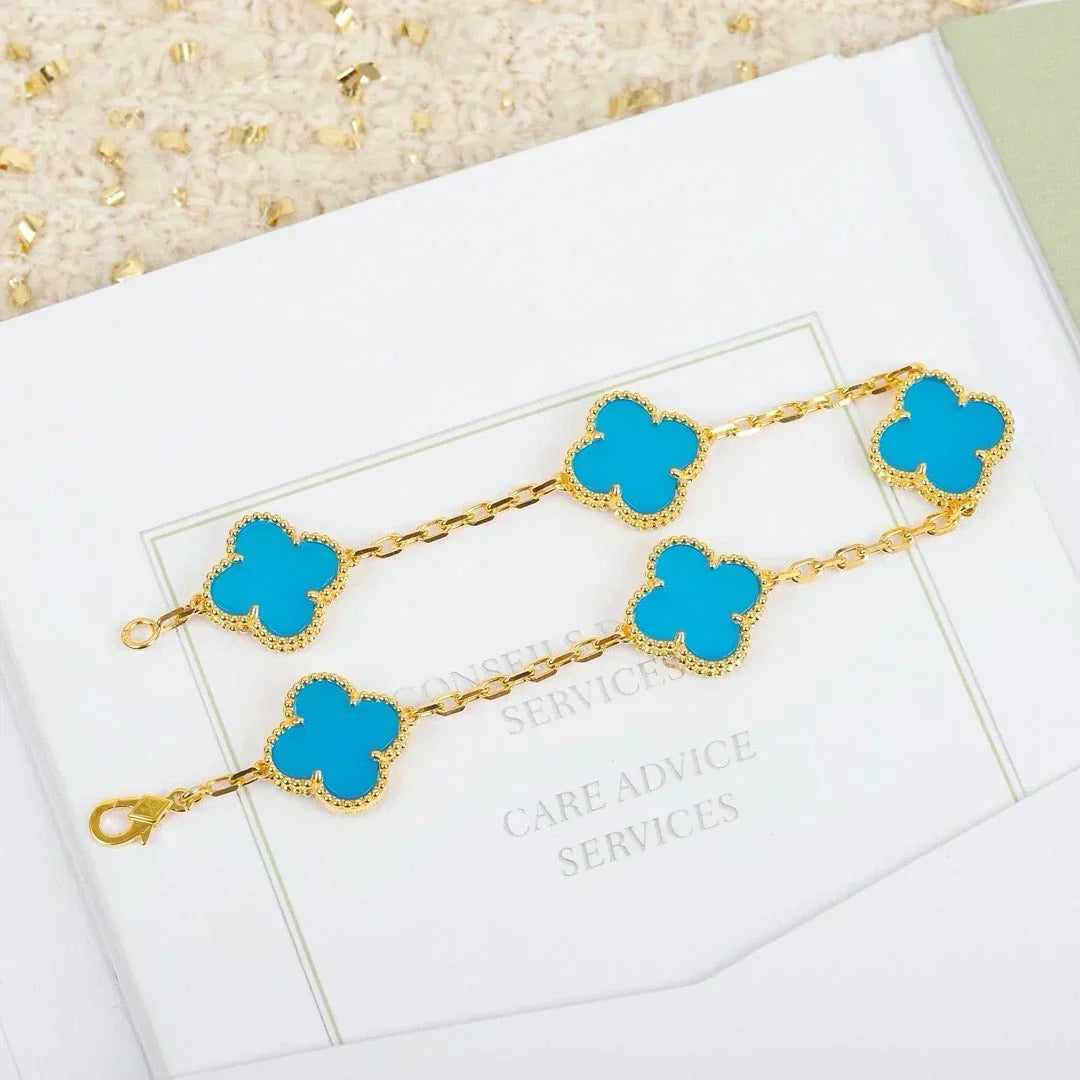 [Eterna Jewels] CLOVER 5 MOTIF TURQUOISE BRACELET COLLECTION