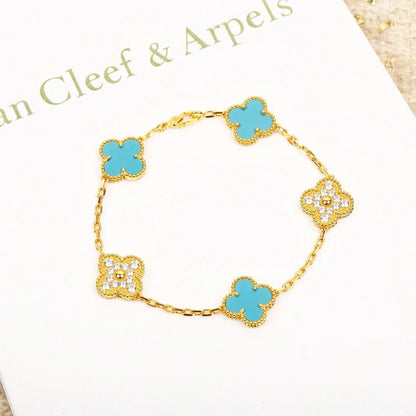 [Eterna Jewels] CLOVER 5 MOTIF TURQUOISE BRACELET COLLECTION