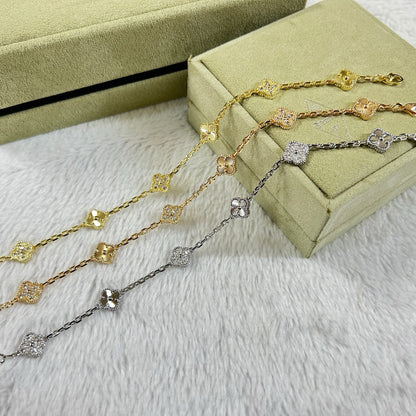 [Eterna Jewels]CLOVER 6 MOTIF DIAMOND LASER BRACELET
