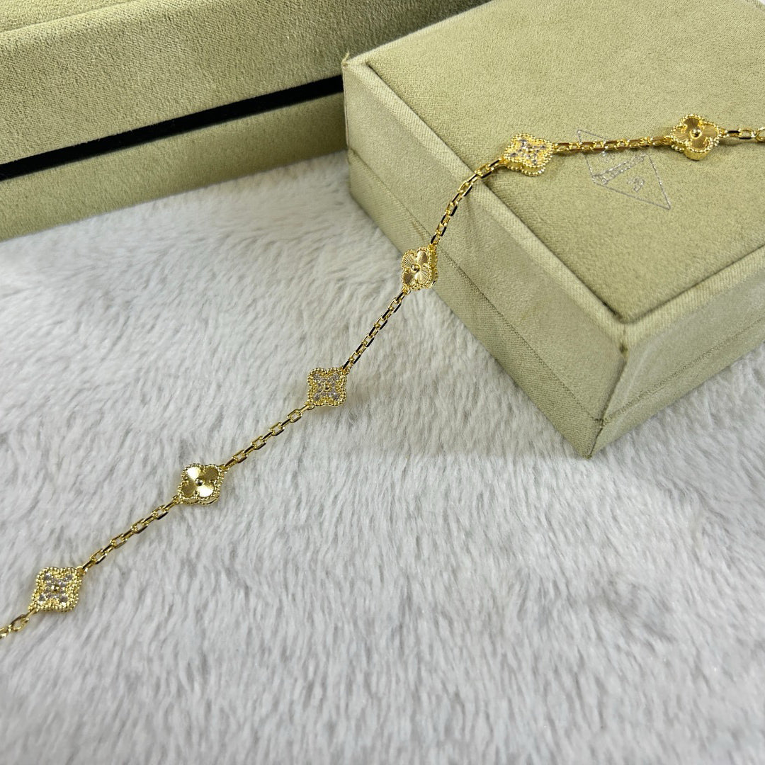 [Eterna Jewels]CLOVER 6 MOTIF DIAMOND LASER BRACELET