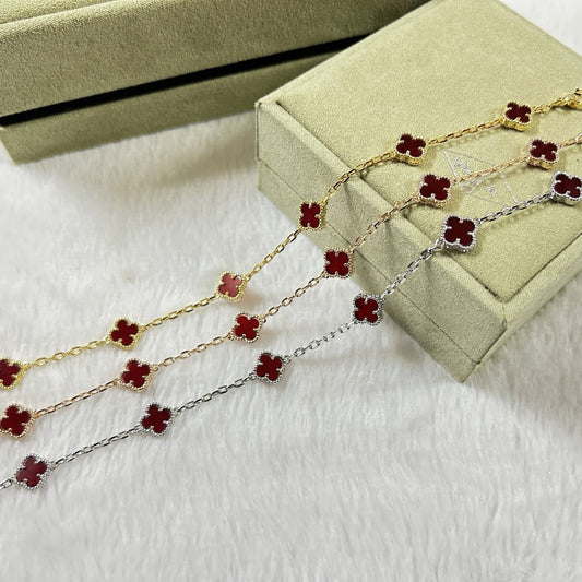 [Eterna Jewels]CLOVER 6 MOTIF RED AGATE BRACELET