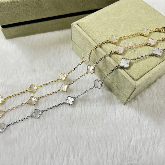 [Eterna Jewels]CLOVER 6 MOTIF WHITE MOP BRACELET