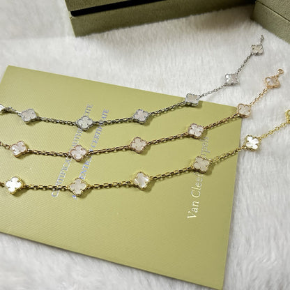 [Eterna Jewels]CLOVER 6 MOTIF WHITE MOP BRACELET