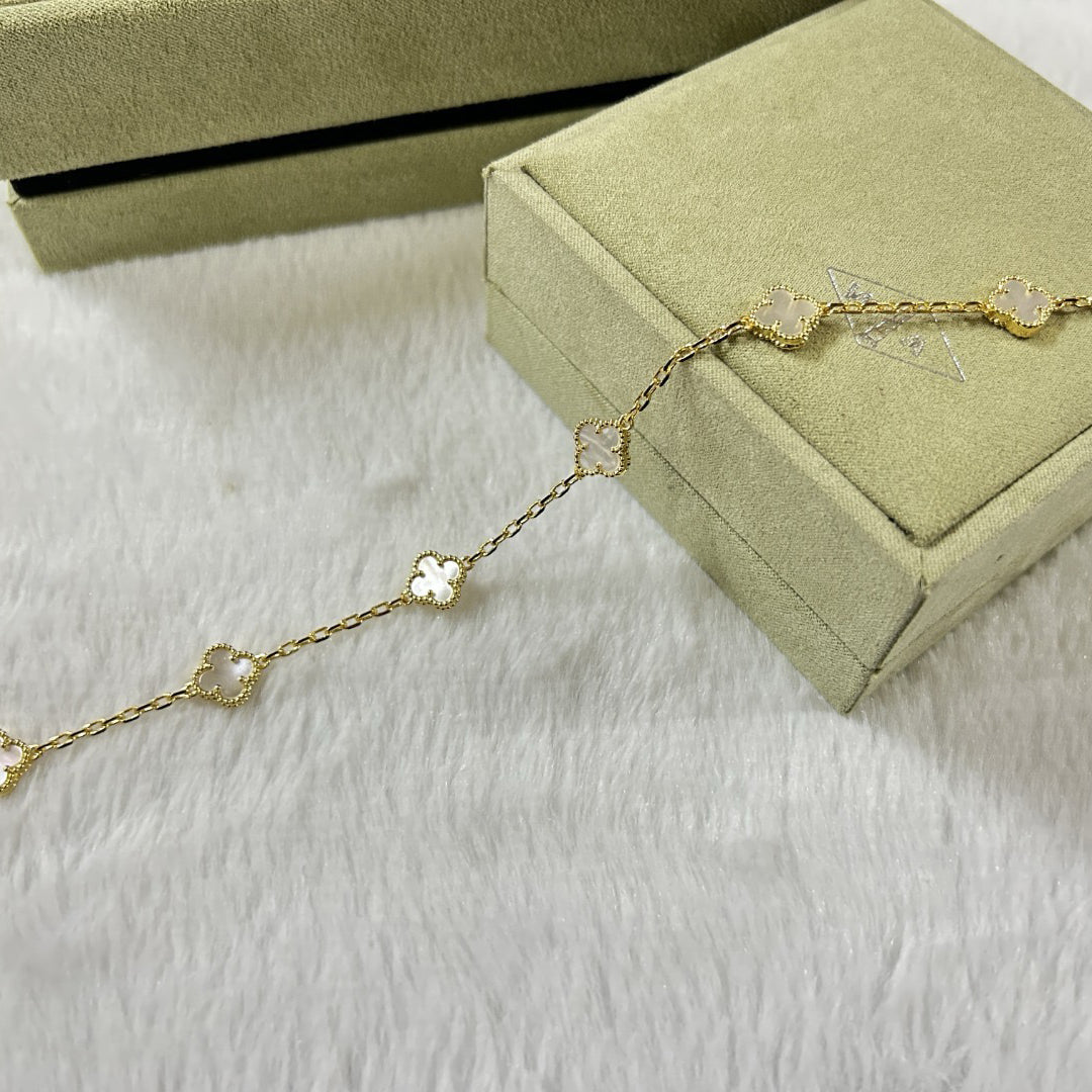 [Eterna Jewels]CLOVER 6 MOTIF WHITE MOP BRACELET