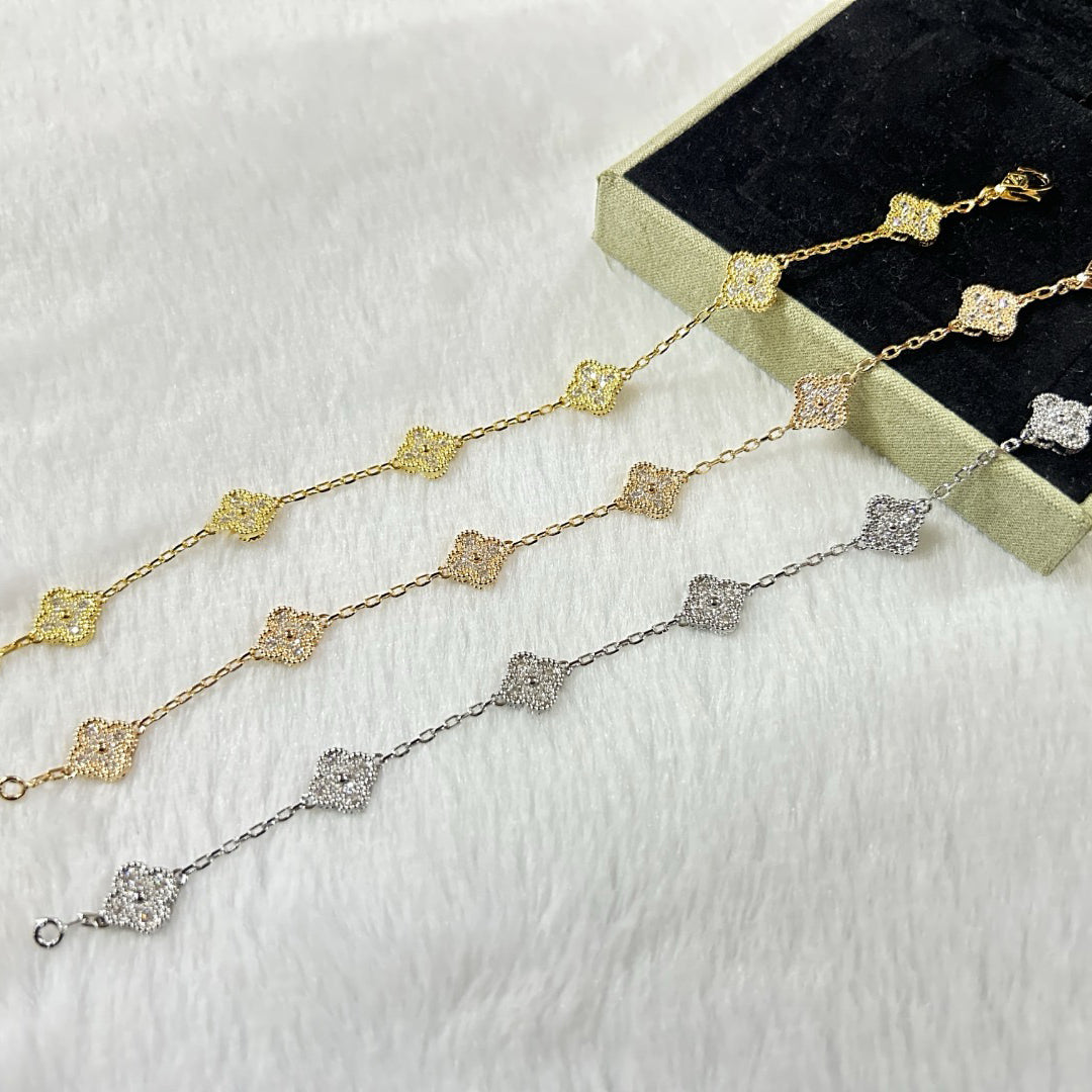 [Eterna Jewels]CLOVER 6 MOTIF DIAMOND BRACELET
