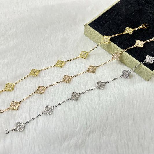 [Eterna Jewels]CLOVER 6 MOTIF DIAMOND BRACELET