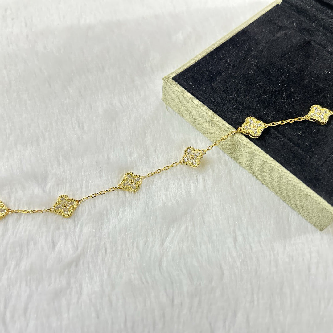 [Eterna Jewels]CLOVER 6 MOTIF DIAMOND BRACELET