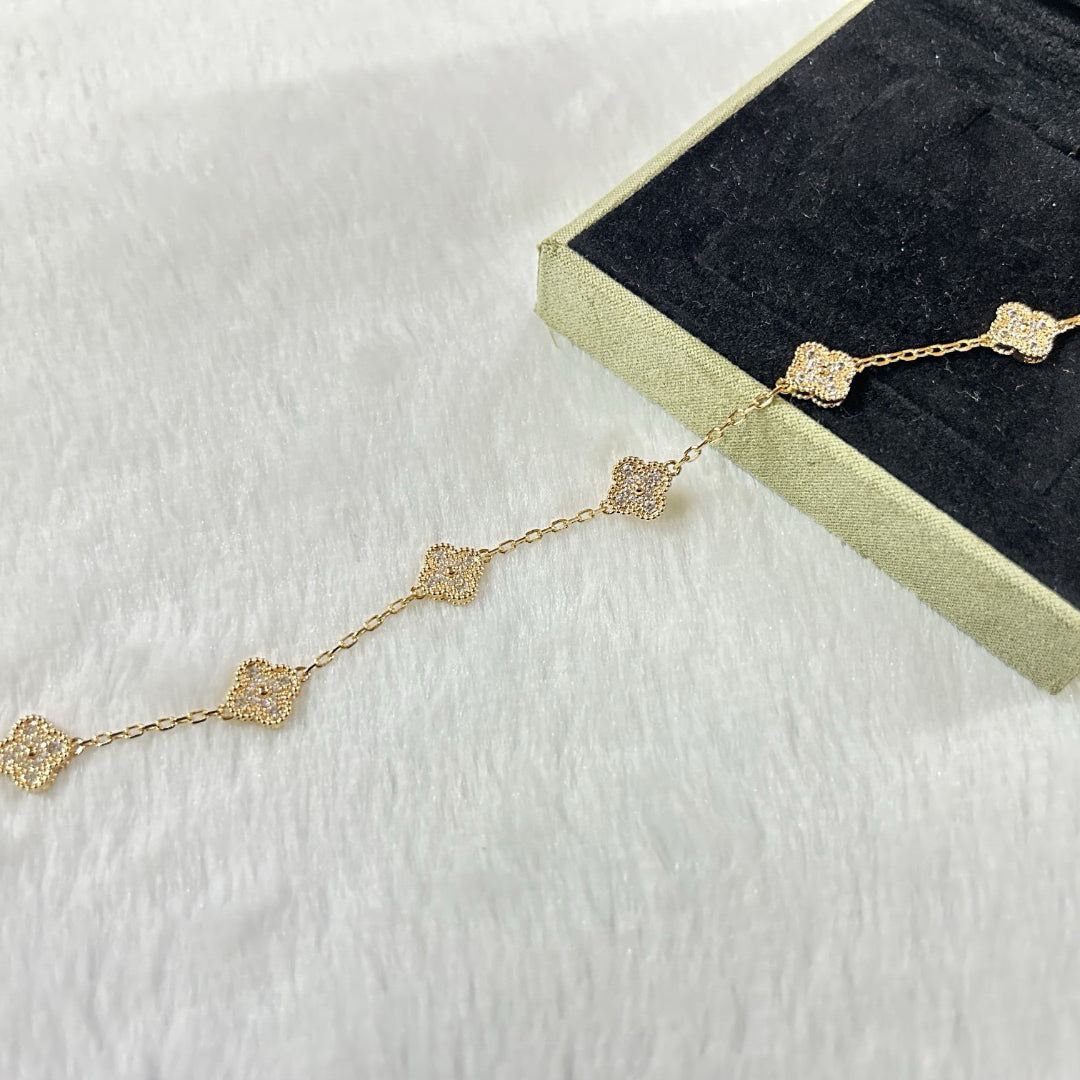 [Eterna Jewels]CLOVER 6 MOTIF DIAMOND BRACELET
