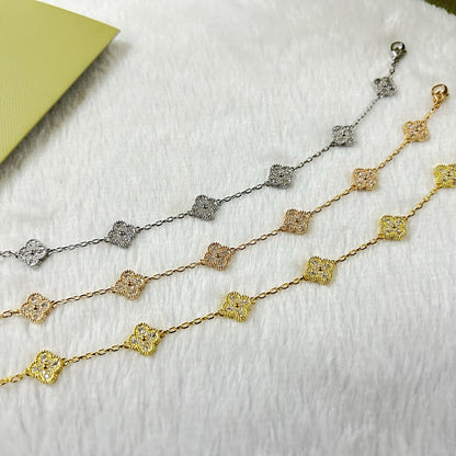 [Eterna Jewels]CLOVER 6 MOTIF DIAMOND BRACELET