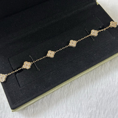 [Eterna Jewels]CLOVER 6 MOTIF DIAMOND BRACELET