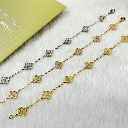 [Eterna Jewels]CLOVER 6 MOTIF DIAMOND BRACELET