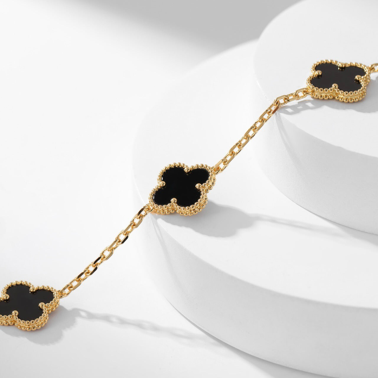 [Eterna Jewels]CLOVER 10 MOTIFS ONYX NECKLACE