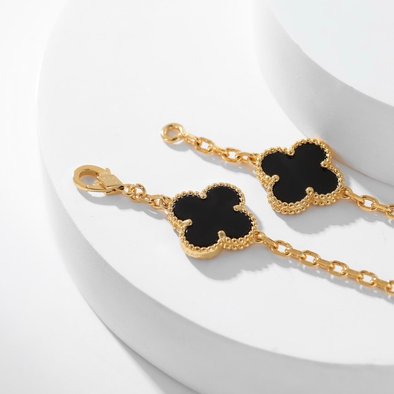 [Eterna Jewels]CLOVER 10 MOTIFS ONYX NECKLACE