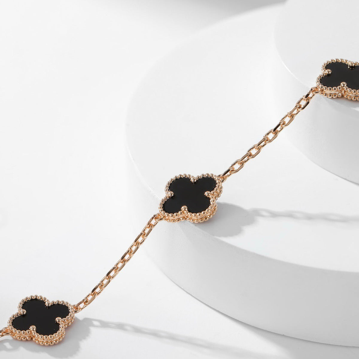 [Eterna Jewels]CLOVER 10 MOTIFS ONYX NECKLACE