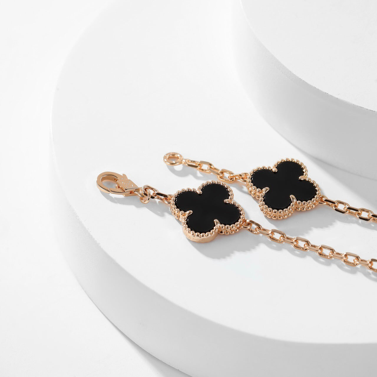 [Eterna Jewels]CLOVER 10 MOTIFS ONYX NECKLACE
