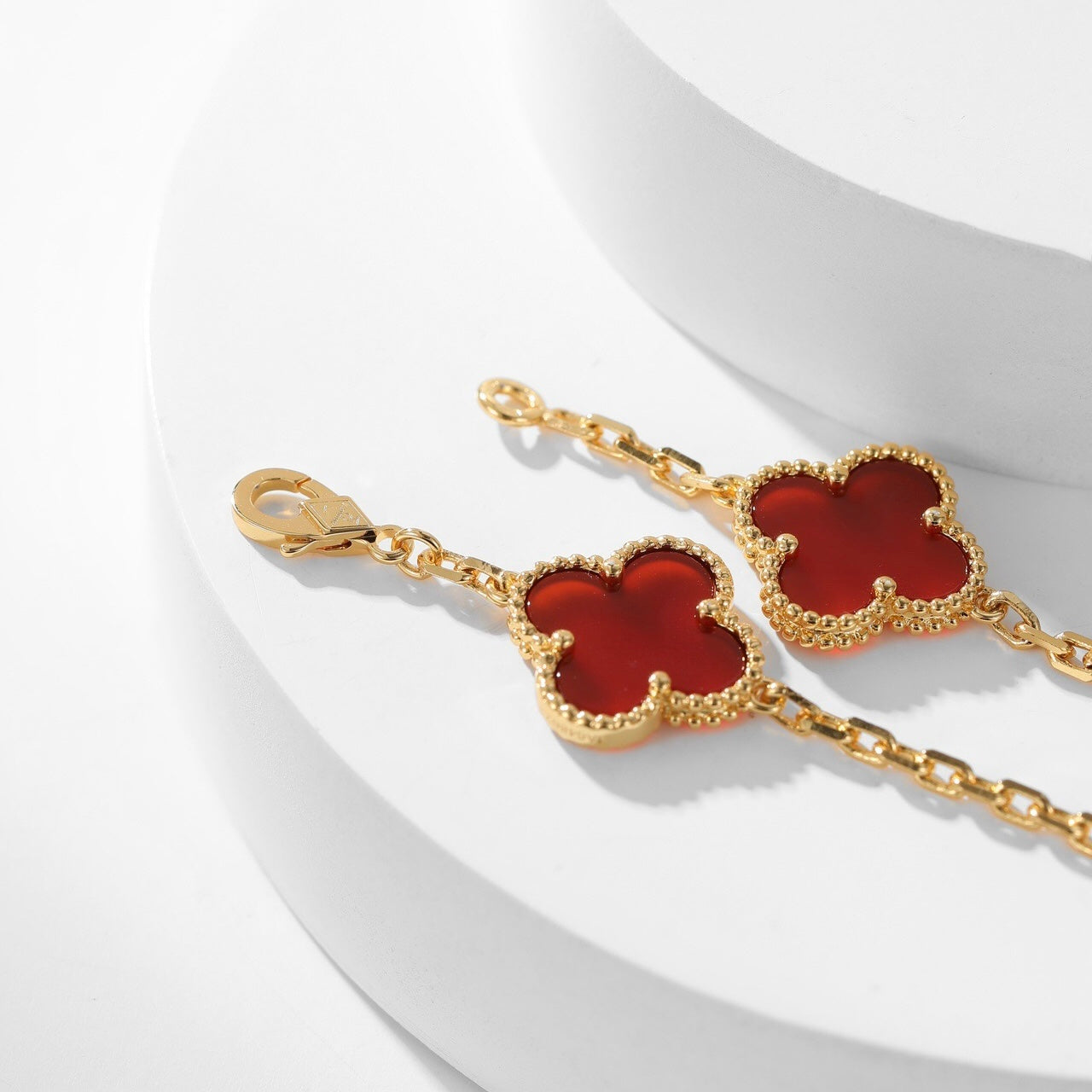 [Eterna Jewels]CLOVER 10 MOTIFS CARNELIAN NECKLACE