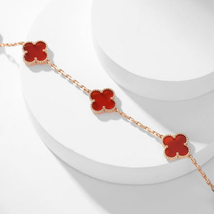 [Eterna Jewels]CLOVER 10 MOTIFS CARNELIAN NECKLACE