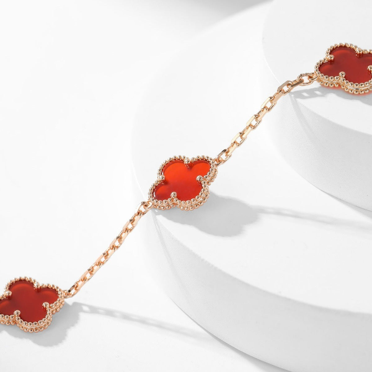 [Eterna Jewels]CLOVER 10 MOTIFS CARNELIAN NECKLACE