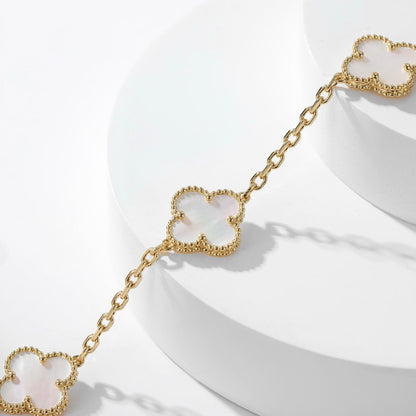 [Eterna Jewels]CLOVER 10 MOTIFS WHITE MOTHER OF PEARL NECKLACE