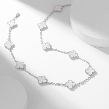 [Eterna Jewels]CLOVER 10 MOTIFS WHITE MOTHER OF PEARL NECKLACE