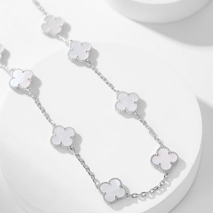 [Eterna Jewels]CLOVER 10 MOTIFS WHITE MOTHER OF PEARL NECKLACE