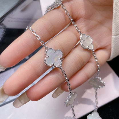 [Eterna Jewels]CLOVER 10 MOTIFS WHITE MOTHER OF PEARL NECKLACE