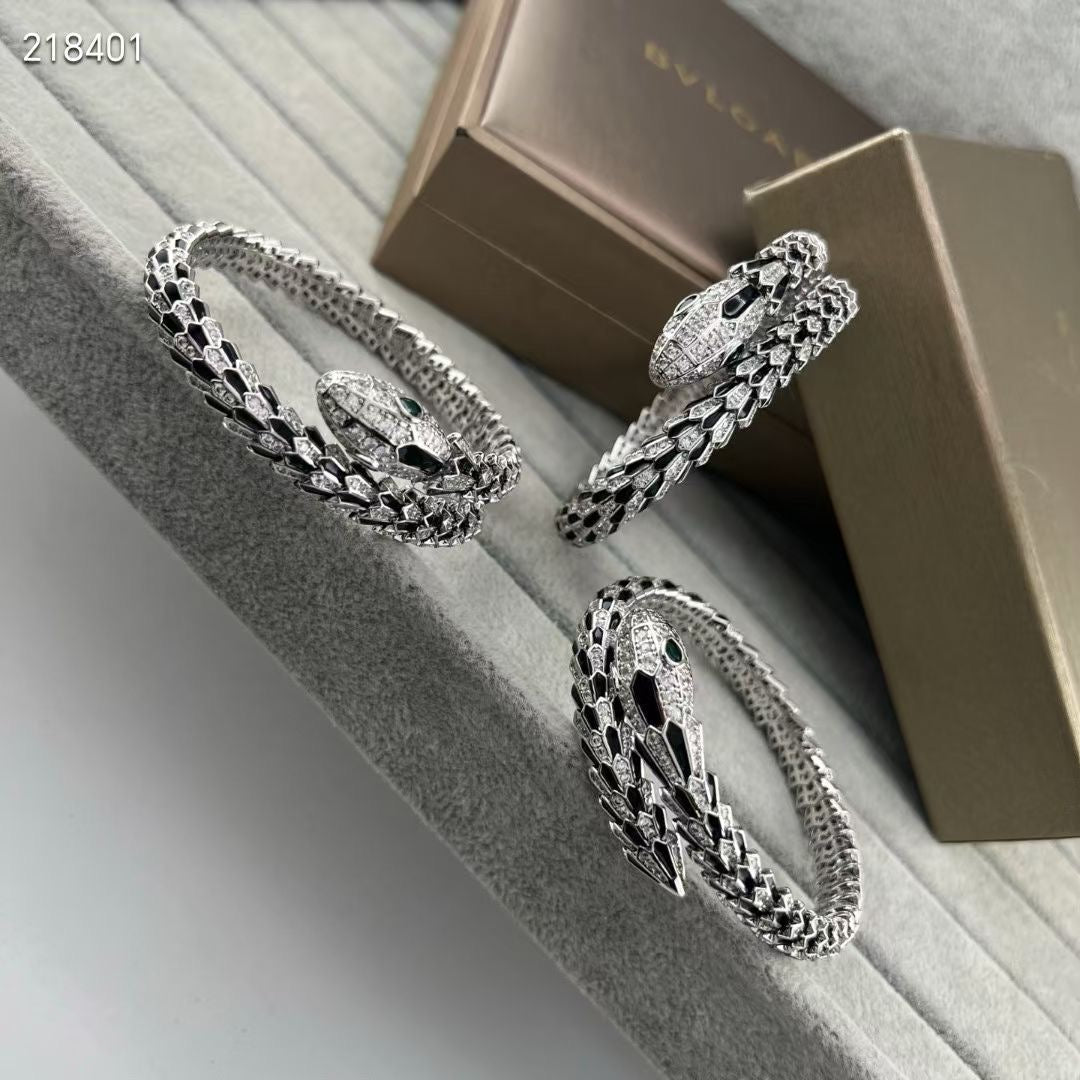 [Eterna Jewels】NEW OBSIDIAN & DIAMOND SERPENT BRACELET