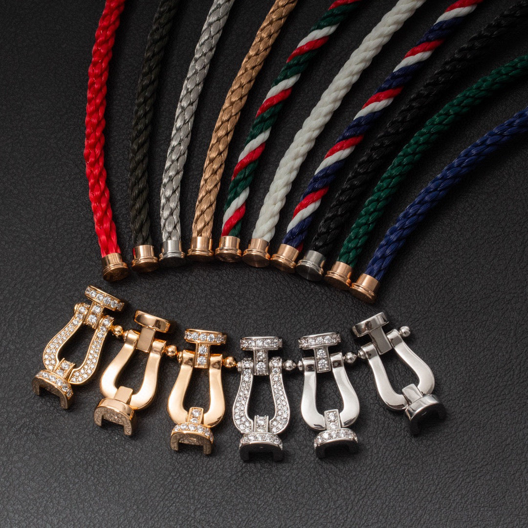 [Eterna Jewels]FORCE LARGE HORSESHOE HALF DIAMOND BRACELET ROSE GOLD