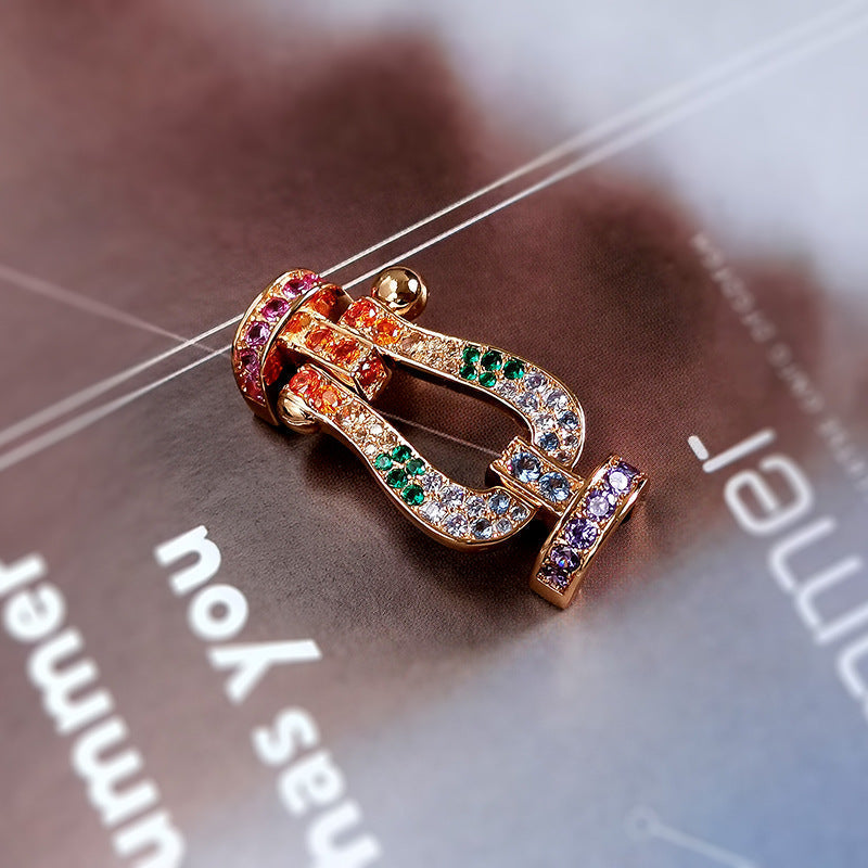 [Eterna Jewels]FORC LARGE HORSESHOE  COLORED DIAMOND BRACELET SILVER