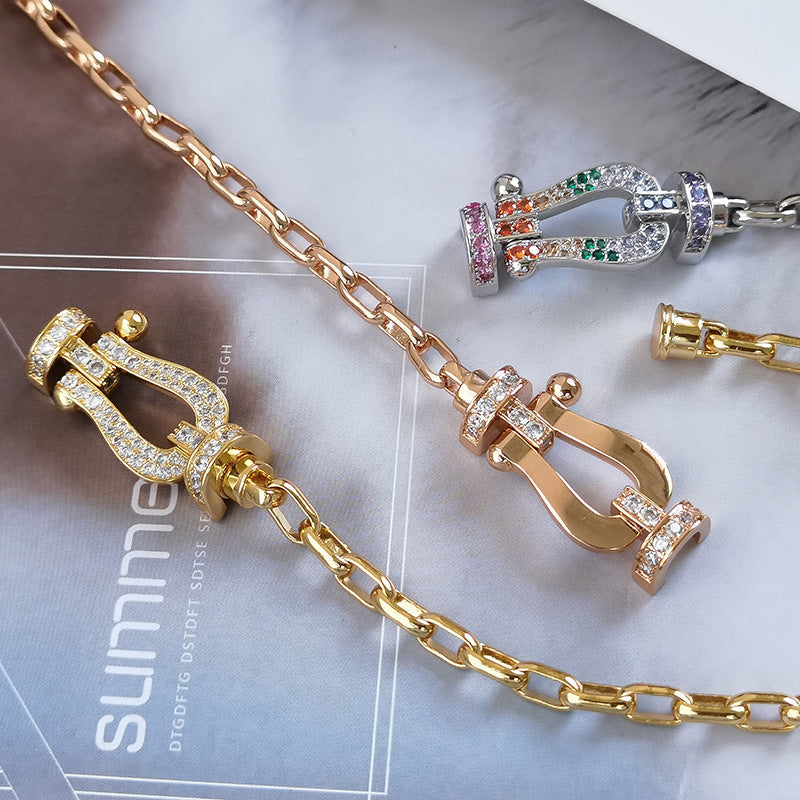 [Eterna Jewels]FORCE LARGE HORSESHOE CLASP  METAL BRACELET