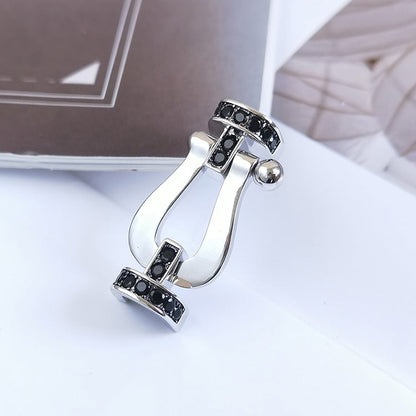 [Eterna Jewels]FORCE LARGE HORSESHOE BLACK DIAMOND BRACELET SILVER