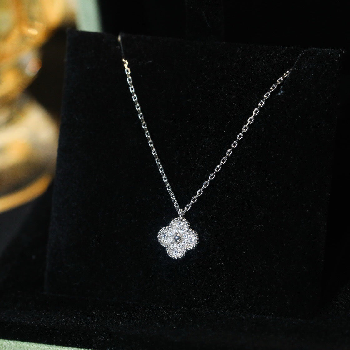 [Eterna Jewels]CLOVER MINI 9.5MM PENDANT DIAMOND NECKLACE