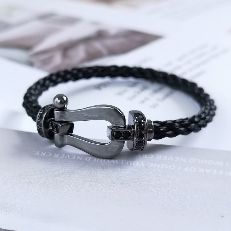 [Eterna Jewels]FORCE LARGE SERIES HORSESHOE BLACK SAMURAI BRACELET