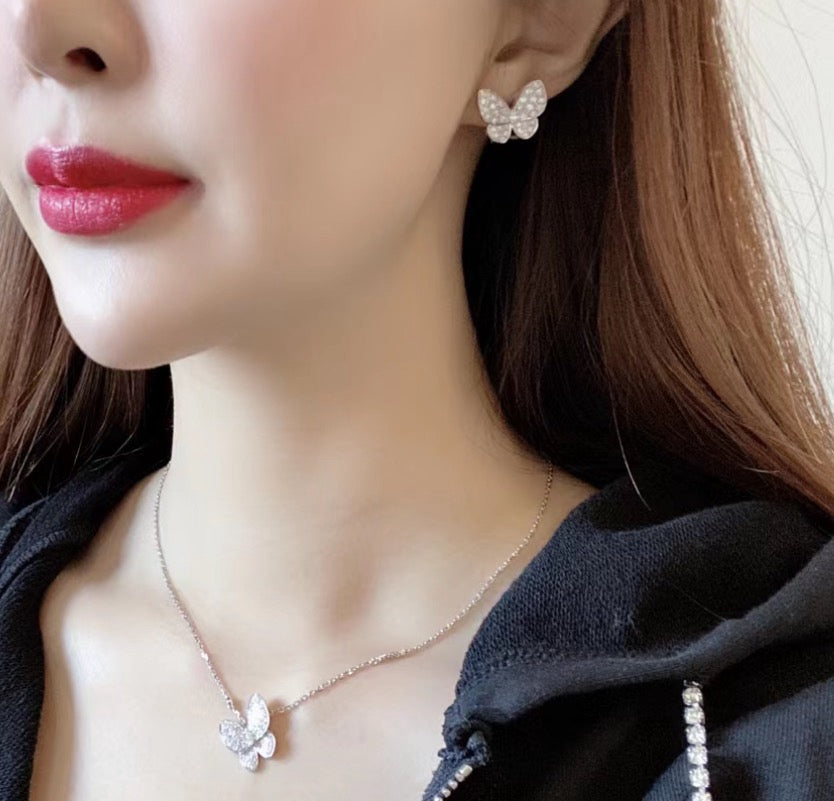 [Eterna Jewels]BUTTERFLY ALL DIAMOND EARRINGS