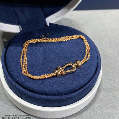 [Eterna Jewels]FORCE SMALL HORSESHOE  DIAMOND CHAIN ROPE BRACELET