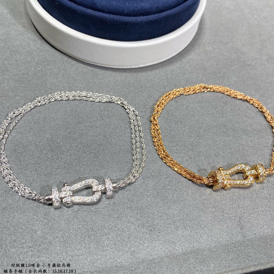 [Eterna Jewels]FORCE SMALL HORSESHOE  DIAMOND CHAIN ROPE BRACELET
