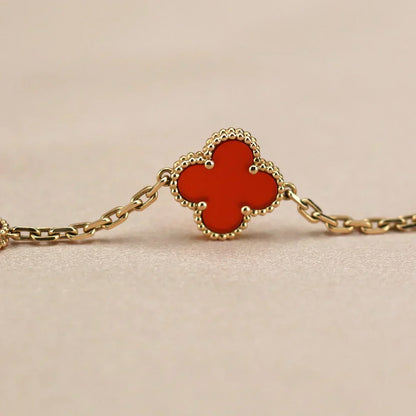 [Eterna Jewels] CLOVER 5 MOTIF RED CORNELIAN BRACELET COLLECTION
