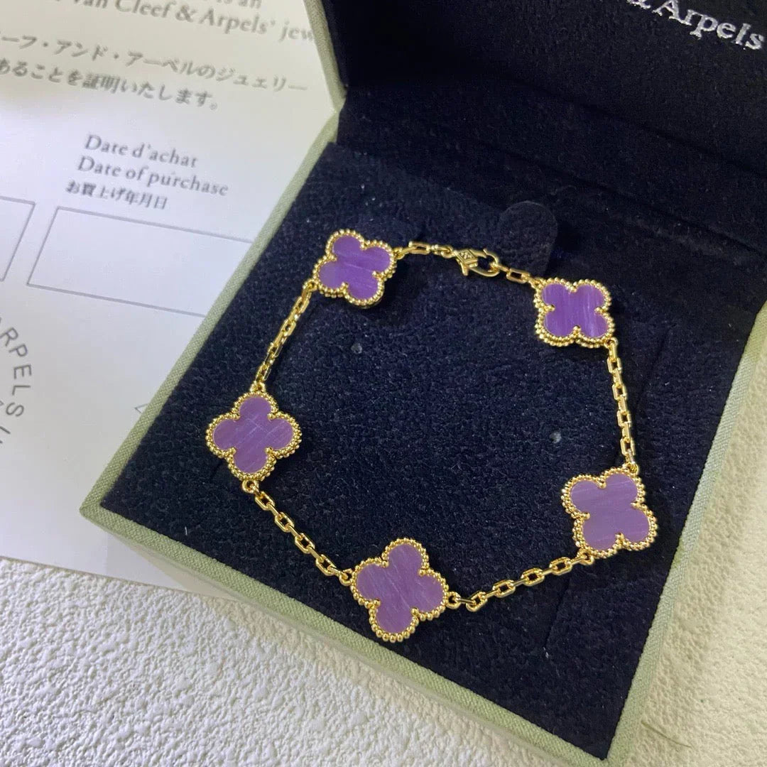 [Eterna Jewels] CLOVER 5 MOTIF VIOLET BRACELET COLLECTION