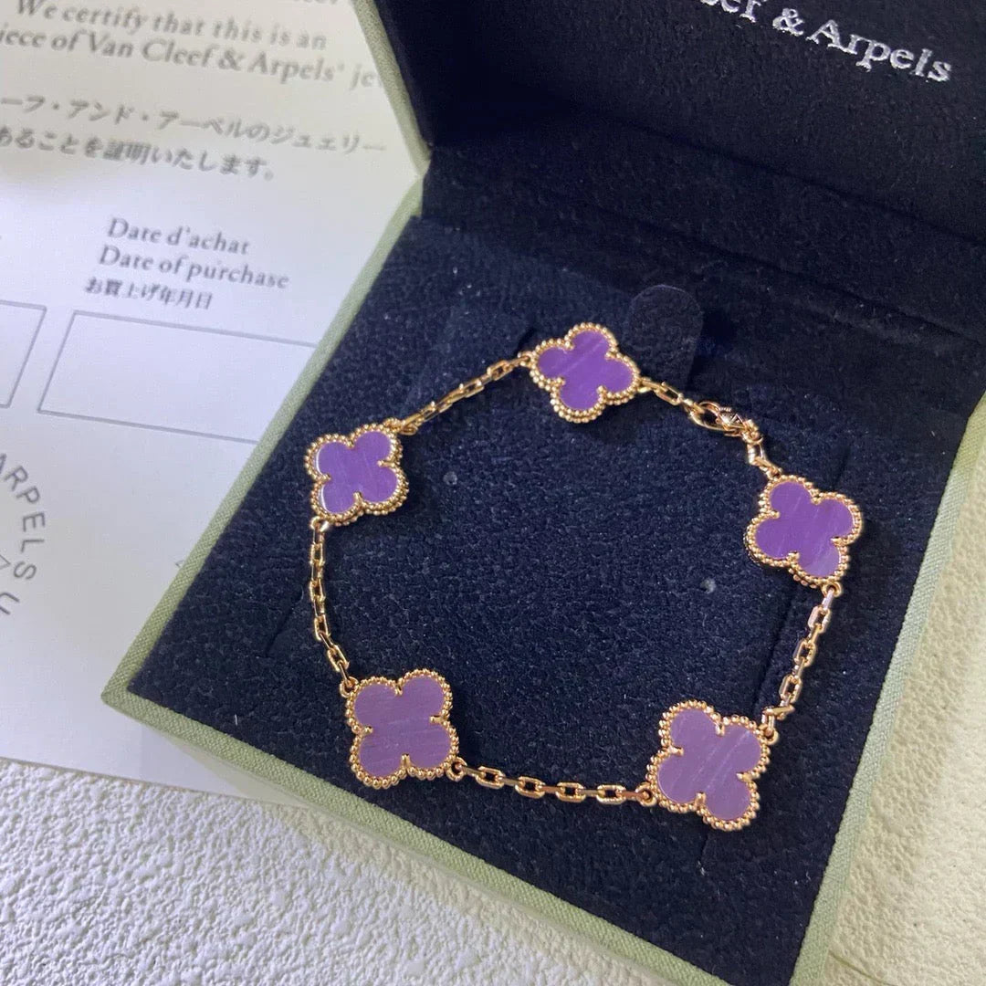 [Eterna Jewels] CLOVER 5 MOTIF VIOLET BRACELET COLLECTION