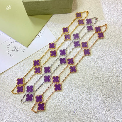 [Eterna Jewels Jewelry]CLOVER 10 MOTIFS  PURPLE VIOLET  NECKLACE