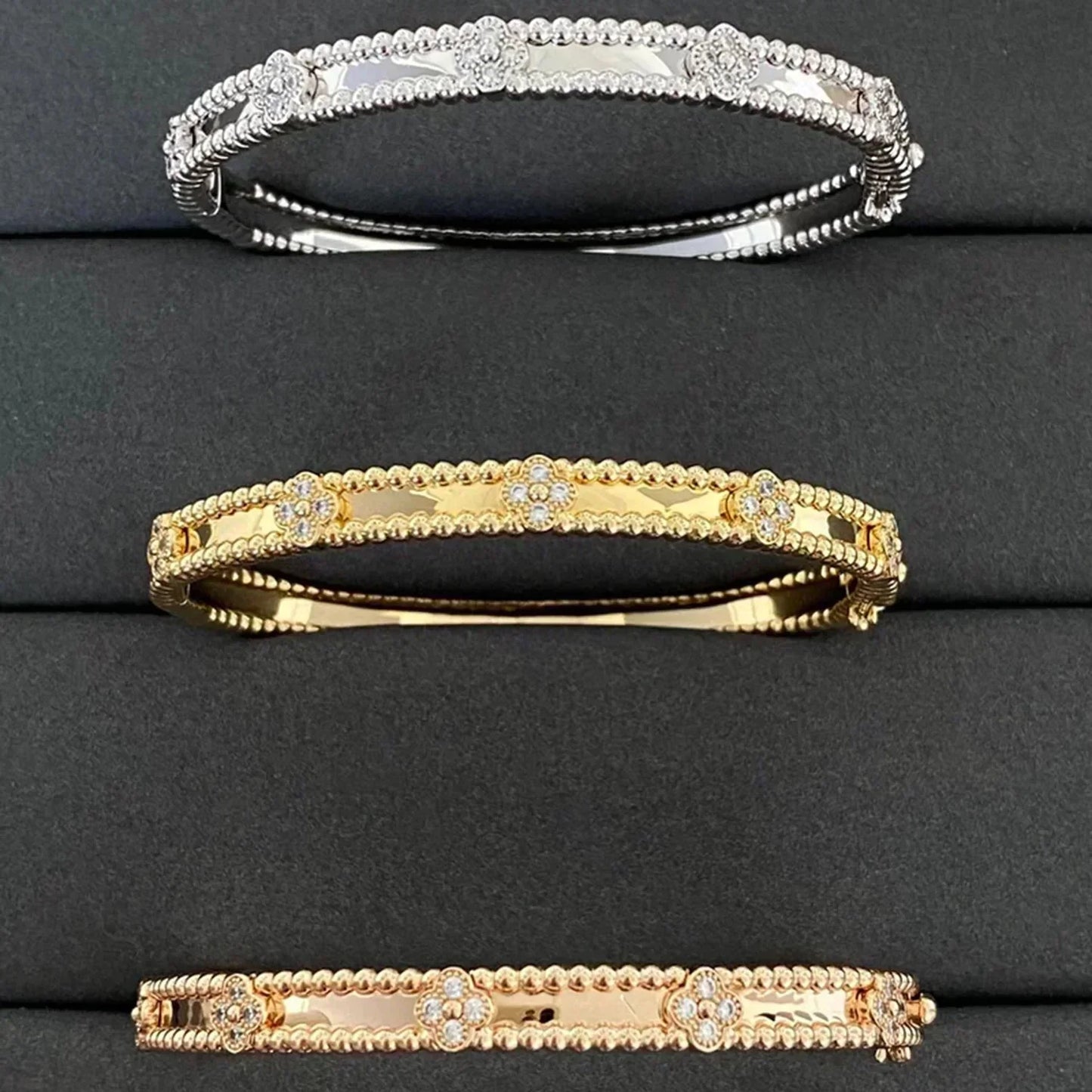 [Eterna Jewels]CLOVER BRACELET 4MM DIAMONDS