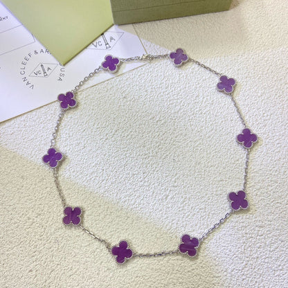 [Eterna Jewels Jewelry]CLOVER 10 MOTIFS  PURPLE VIOLET  NECKLACE
