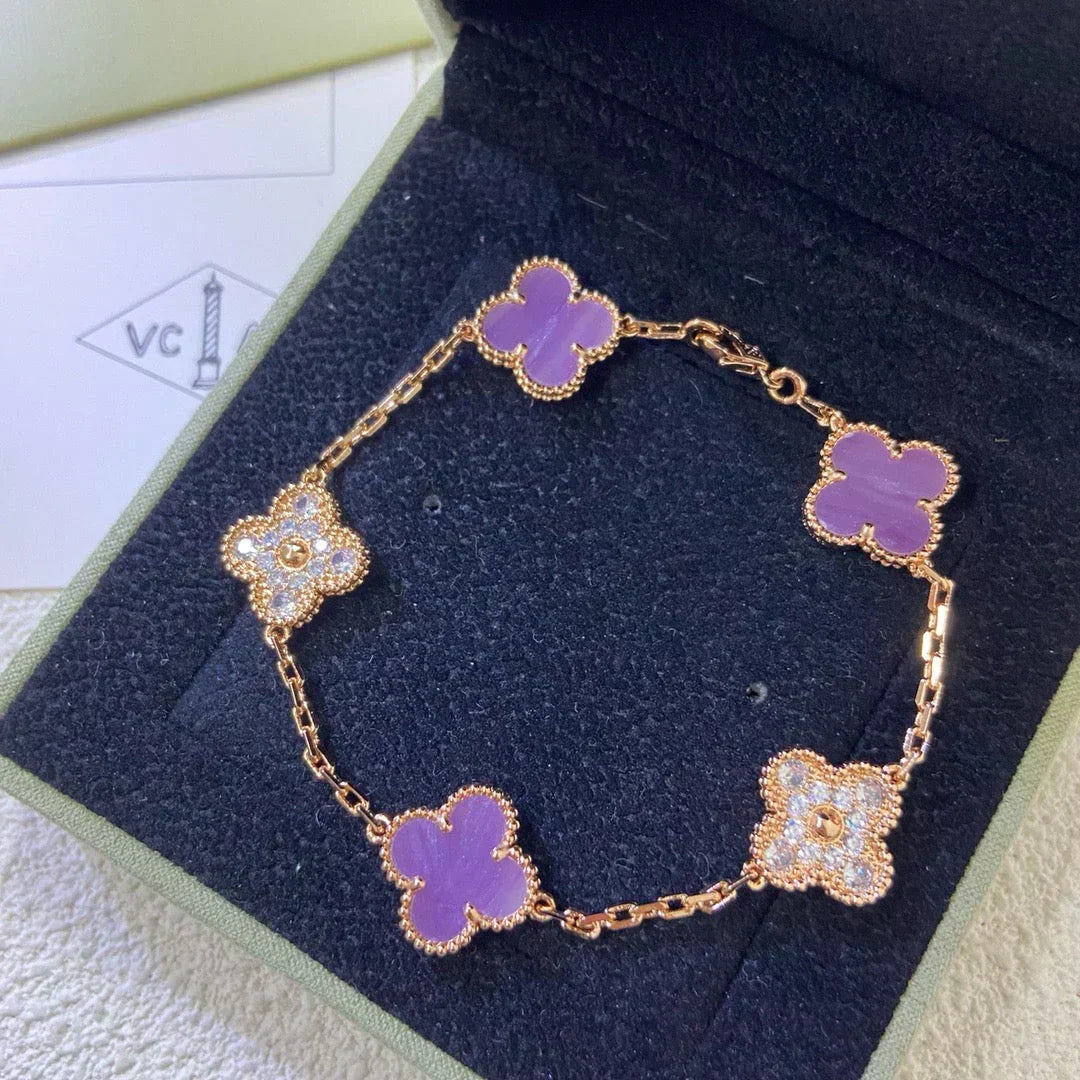 [Eterna Jewels] CLOVER 5 MOTIF VIOLET BRACELET COLLECTION