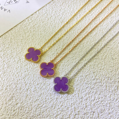 [Eterna Jewels Jewelry]CLOVER 15MM  PURPLE VIOLET NECKLACE