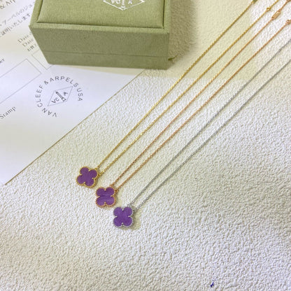 [Eterna Jewels Jewelry]CLOVER 15MM  PURPLE VIOLET NECKLACE